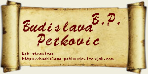 Budislava Petković vizit kartica